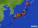 アメダス実況(日照時間)(2018年10月14日)