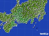 東海地方のアメダス実況(風向・風速)(2018年10月14日)