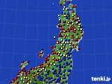 東北地方のアメダス実況(日照時間)(2018年10月15日)