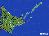 道東のアメダス実況(日照時間)(2018年10月15日)