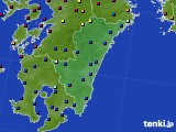 2018年10月15日の宮崎県のアメダス(日照時間)