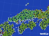 中国地方のアメダス実況(日照時間)(2018年10月16日)