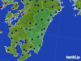 宮崎県のアメダス実況(日照時間)(2018年10月16日)