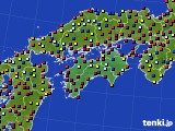 四国地方のアメダス実況(日照時間)(2018年10月18日)