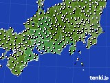 東海地方のアメダス実況(風向・風速)(2018年10月18日)