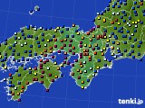 近畿地方のアメダス実況(日照時間)(2018年10月19日)