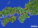 2018年10月19日の近畿地方のアメダス(日照時間)