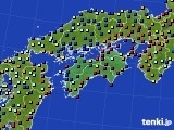 四国地方のアメダス実況(日照時間)(2018年10月19日)