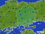 岡山県のアメダス実況(日照時間)(2018年10月19日)