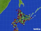北海道地方のアメダス実況(日照時間)(2018年10月20日)