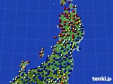 東北地方のアメダス実況(日照時間)(2018年10月20日)