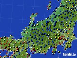 2018年10月20日の北陸地方のアメダス(日照時間)
