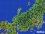 北陸地方のアメダス実況(日照時間)(2018年10月20日)