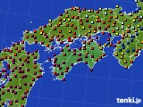 四国地方のアメダス実況(日照時間)(2018年10月20日)