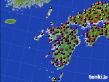 九州地方のアメダス実況(日照時間)(2018年10月20日)