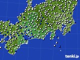 2018年10月20日の東海地方のアメダス(風向・風速)