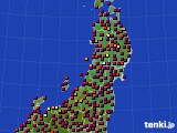 東北地方のアメダス実況(日照時間)(2018年10月21日)