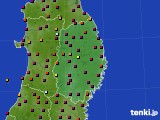 2018年10月21日の岩手県のアメダス(日照時間)