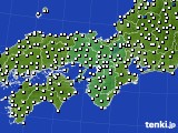 近畿地方のアメダス実況(風向・風速)(2018年10月21日)