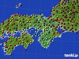 2018年10月22日の近畿地方のアメダス(日照時間)