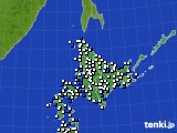 北海道地方のアメダス実況(風向・風速)(2018年10月23日)