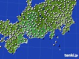2018年10月23日の東海地方のアメダス(風向・風速)