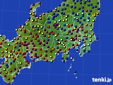 関東・甲信地方のアメダス実況(日照時間)(2018年10月24日)