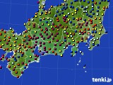 東海地方のアメダス実況(日照時間)(2018年10月24日)