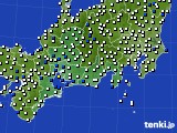 2018年10月24日の東海地方のアメダス(風向・風速)