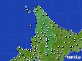 道北のアメダス実況(風向・風速)(2018年10月24日)