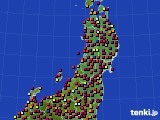 2018年10月25日の東北地方のアメダス(日照時間)