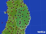 岩手県のアメダス実況(日照時間)(2018年10月25日)