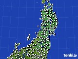 東北地方のアメダス実況(風向・風速)(2018年10月26日)