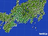2018年10月27日の東海地方のアメダス(風向・風速)
