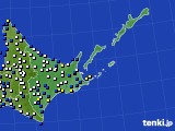 道東のアメダス実況(風向・風速)(2018年10月27日)