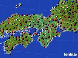 2018年10月28日の近畿地方のアメダス(日照時間)