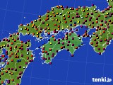 2018年10月28日の四国地方のアメダス(日照時間)