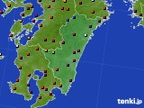 2018年10月28日の宮崎県のアメダス(日照時間)