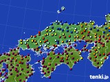 中国地方のアメダス実況(日照時間)(2018年10月29日)