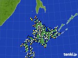 2018年10月29日の北海道地方のアメダス(風向・風速)