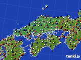 中国地方のアメダス実況(日照時間)(2018年10月30日)