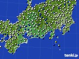 2018年10月30日の東海地方のアメダス(風向・風速)