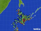 2018年10月31日の北海道地方のアメダス(日照時間)