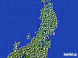 2018年11月01日の東北地方のアメダス(風向・風速)