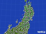 2018年11月03日の東北地方のアメダス(風向・風速)