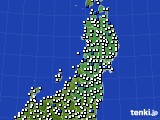 2018年11月08日の東北地方のアメダス(風向・風速)