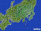関東・甲信地方のアメダス実況(風向・風速)(2018年11月08日)