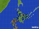 2018年11月10日の北海道地方のアメダス(日照時間)