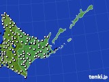 2018年11月10日の道東のアメダス(風向・風速)