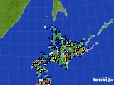 北海道地方のアメダス実況(日照時間)(2018年11月18日)